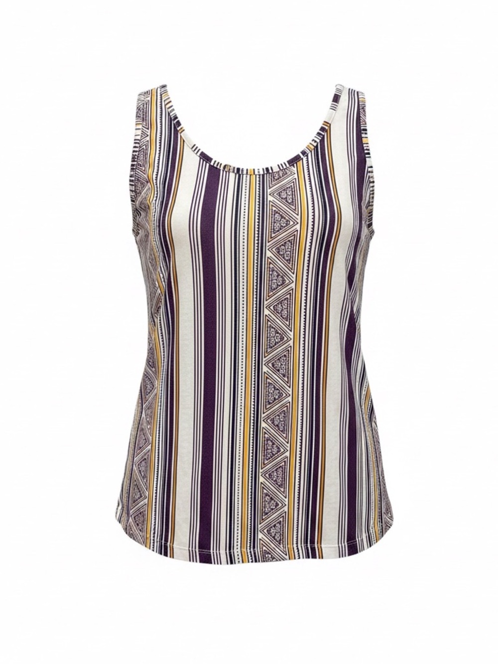 Cruel Girl Purple Stripe Tank Top size medium gold vintage Y2K western